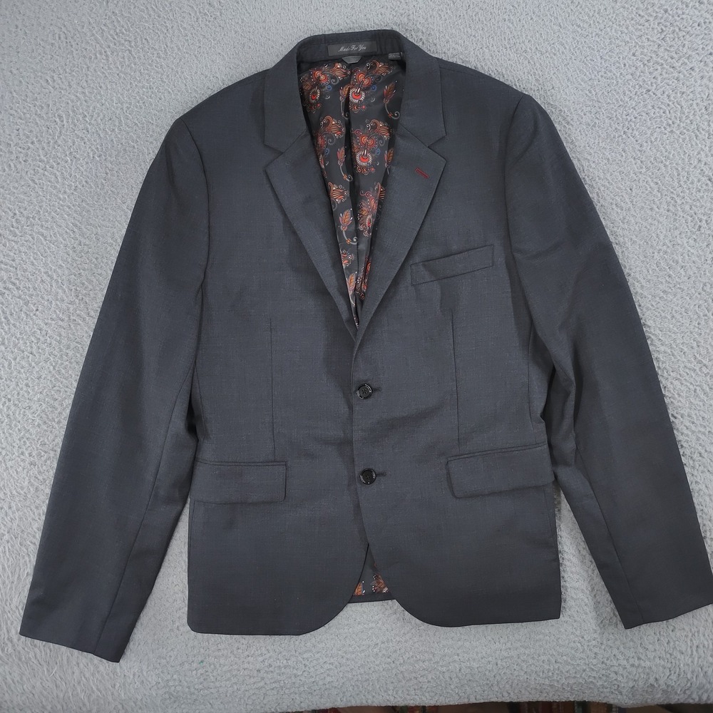 Indochino Blazer Mens Medium Wool Made For You Butterfly Lining Unique Jacket